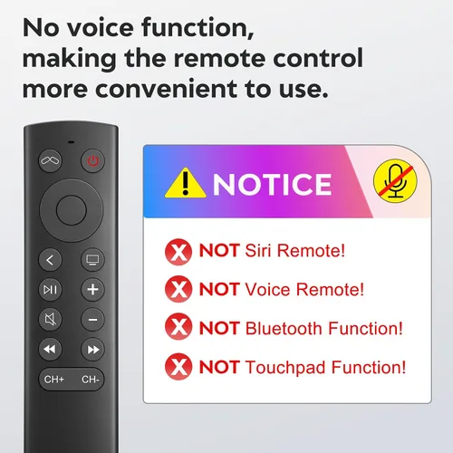 Vista 4 de Mando a distancia de repuesto para Apple TV 4K/HD (no Siri y control de voz)