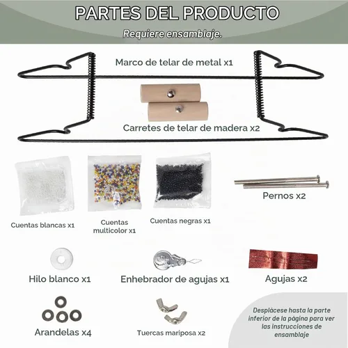 Vista 5 de Kit de Telar de cuentas para principiantes Beadsmith, incluye tejido, collares con dije, brazaletes y más