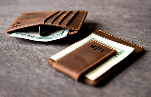 Vista 5 de Personalized Leather Magnetic Money Clip The Sanibel by Left Coast Original