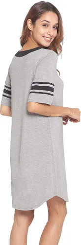 Vista 2 de WiWi Bamboo Viscose Nightgowns for Women 34 Sleeve Nightshirts Sleep Shirt Plus Size Sleepwear Pajamas Dress S-4X