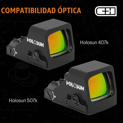 Vista 3 de C+H Placa de montaje Red Dot para Glock 43X/48 MOS y Holosun 407K/507K Fabricado en los Estados Unidos