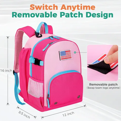 Vista 3 de Choco Mocha TBall Bag - Mochila de béisbol y sóftbol para niños pequeños con soporte para murciélagos