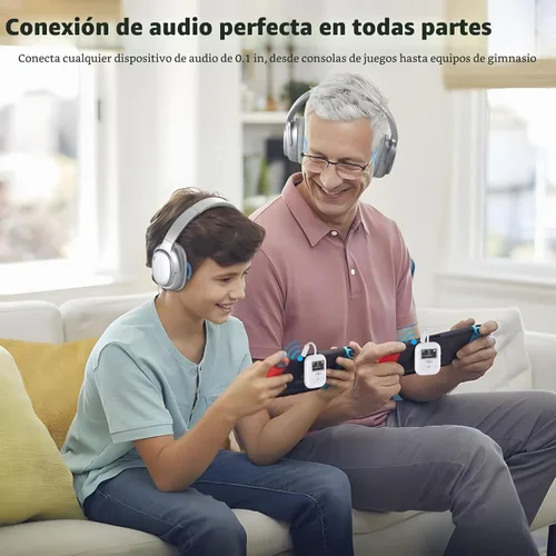 Vista 4 de 1Mii Transmisor Bluetooth 5.3 para Avión para Todos los Auriculares - Adaptador Bluetooth para TV - Conexión Dual - aptX Baja Latencia - Viaje