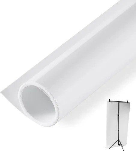 Vista 12 de Meking Telón de fondo de PVC blanco de 47.24 x 118.11 pulgadas para fotografía, fondo sin costuras de vinilo de PVC mate y reflectante para sesión