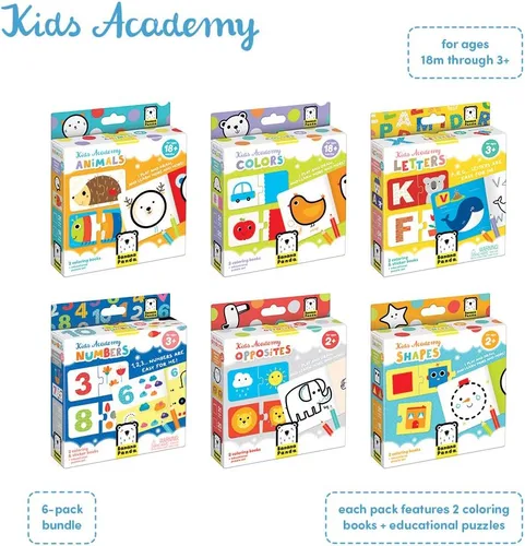 Vista 2 de Banana Panda – KIDS ACADEMY BUNDLE – Juego completo de 6 cajas incluye 12 libros de actividades y 70 rompecabezas educativos para enseñar