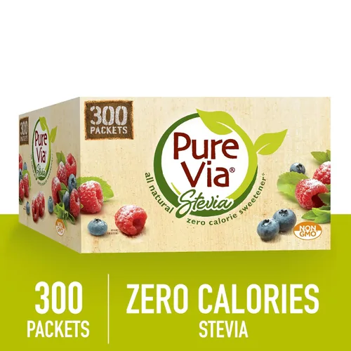Vista 7 de PURE VIA Paquetes de edulcorantes de stevia, sustituto del azúcar, edulcorante natural, sin eritritol, paquetes de edulcorantes naturales cero