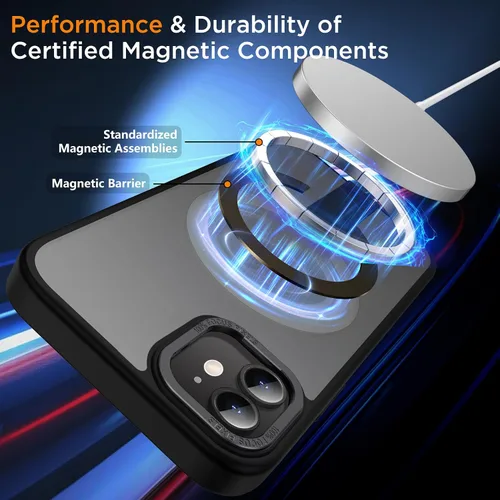 Vista 3 de Funda para iPhone 11 Compatible con Magsafe, Soporte Invisible Incorporado [Prueba de caída de grado militar] Funda protectora delgada y a prueba