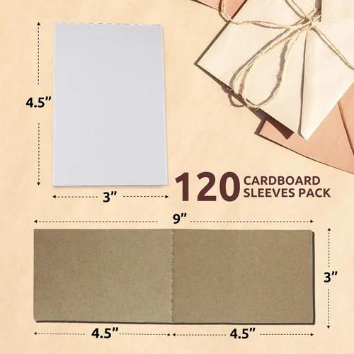 Vista 2 de Fundas de cartón corrugado para tarjetas, 120 unidades, suministros de envío de tarjetas deportivas blancas, 3 x 4.5 pies, protector de envío