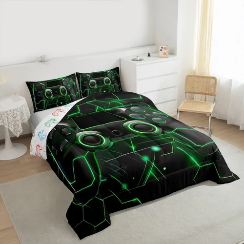 Vista 96 de Erosebridal Juego de edredón de hojas de cannabis, juego de ropa de cama de marihuana con estampado colorido de plantas, decoración bohemia de 2
