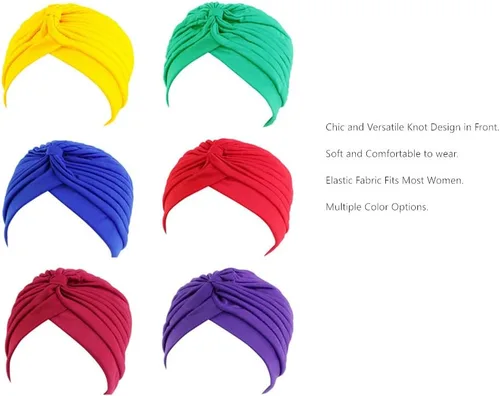 Vista 5 de Gorro de turbante para mujer, gorro africano de la India, para mujeres y niñas