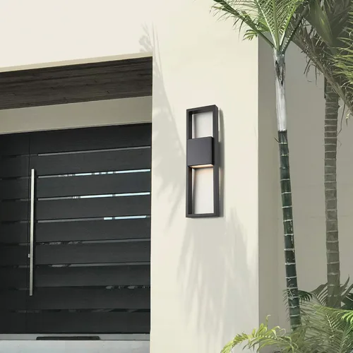 Vista 4 de WAC Lighting dweLED, Archetype 24in LED centrada en luz de pared interior y exterior 3000K en negro