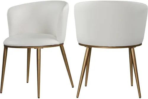 Vista 8 de Meridian Furniture Skylar Collection Modern Silla de comedor tapizada contemporánea con respaldo redondeado y patas de hierro resistentes, juego
