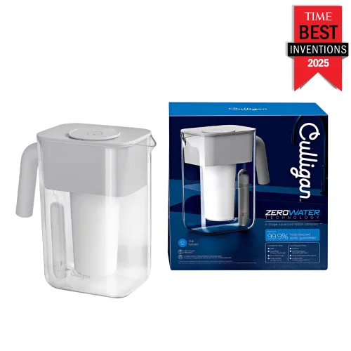 Vista 2 de Culligan con tecnología ZeroWater - Jarra de filtro de agua de 12 tazas – Incluye filtro de agua avanzado de 5 etapas, certificado IAPMO