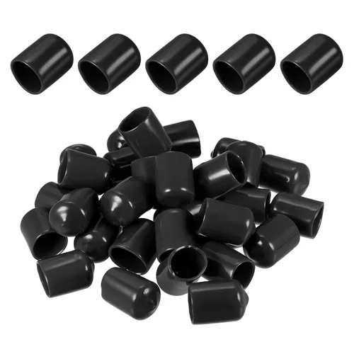 Vista 12 de DMiotech Paquete de 100 protectores de rosca de tornillo negros de 1/2 pulgada de identificación, tapas de goma para pernos de tornillo, tubería