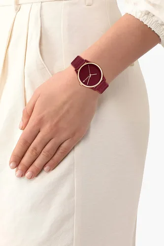 Vista 4 de Lacoste CROCODELLE Reloj de cuarzo para mujer, Borgoña, Reloj de cuarzo