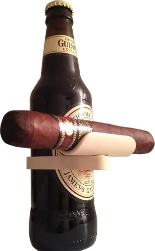 Vista 4 de Purera. CigarzUp Encaja en cualquier bebida embotellada. Regalo perfecto, accesorio para cualquier amante de los cigarros (Color Marfil)