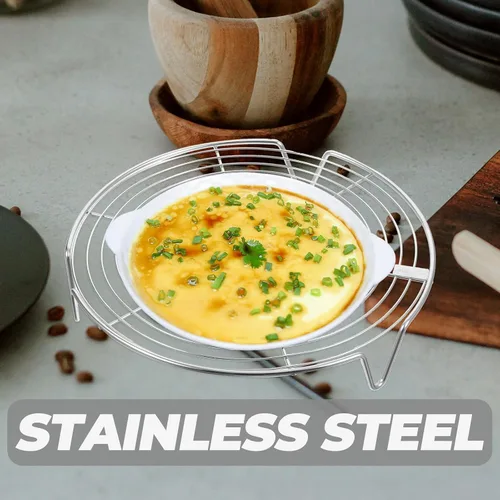 Vista 8 de Stainless Steel Steamer Rack for Pots High Legs Air Circulation Steam Stand for Pressure Cooker Home Kitchen and Restaurant Use