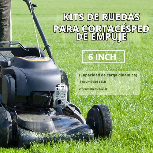 Vista 7 de Parts Camp Kits de ruedas de cortacésped Ruedas de plástico de 6 pulgadas