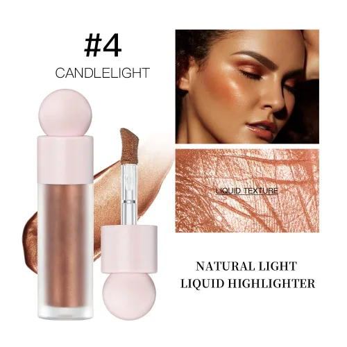 Vista 8 de Rotulador líquido para rostro, iluminador brillante, maquillaje para rostro, mejillas, cuerpo, suave, sedoso, impermeable, iluminador de cuerpo