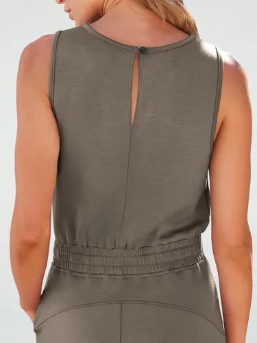 Vista 6 de AUTOMET - Overol elegante de verano para mujer, casual, sin mangas, pierna ancha, pantalones largos, ropa de moda 2024