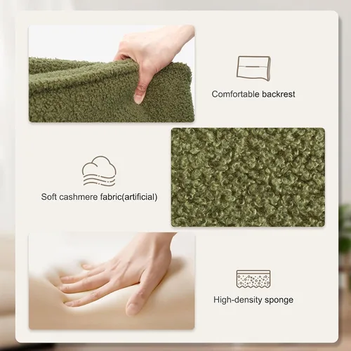Vista 5 de IWMH Silla de oficina Criss Cross con brazos abatibles y ruedas tapizada Verde