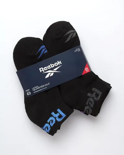 Vista 2 de Reebok Calcetines deportivos acolchados cómodos de corte de un cuarto para mujer (paquete de 6)