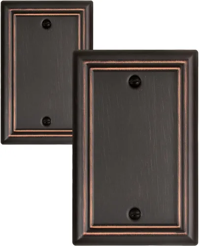 Vista 20 de Juego de 1 placa de pared de metal, bronce envejecido Midsize 1 Toggle 1 Decorator Combo Wall Plate for GFCI Outlets, Light Switches, Ideal for