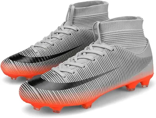 Vista 2 de Botas de fútbol para hombre Spikes High Top Unisex para exterioresinteriores Zapatillas de entrenamiento - Botas de fútbol juvenil para césped al