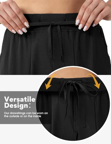 Vista 3 de Fitst4 - Pantalones deportivos de golf para mujer, absorben la humedad, con bolsillos laterales profundos para camping, viajes, caminar, uso diario