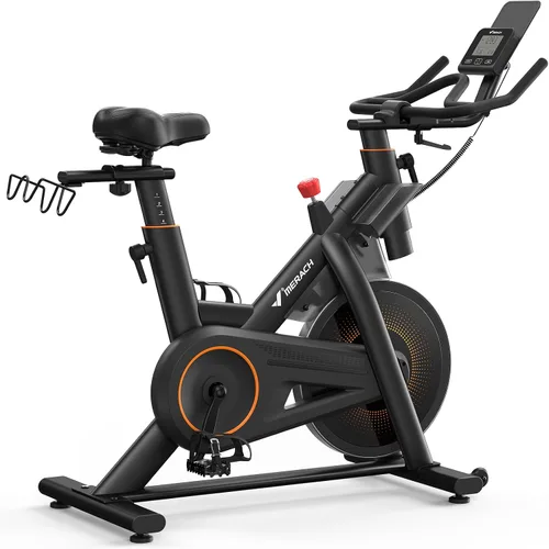 Vista 12 de Merach Exercise Bike for Home Gym, Low Noise Stationary Bike with Brake Pad, Indoor Workout Bike with Self-Developed App, Tablet Mount and Fitness
