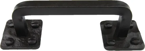 Vista 3 de Farmhouse - Tirador de gabinete de hierro forjado de 4 pulgadas HPE4 (negro)