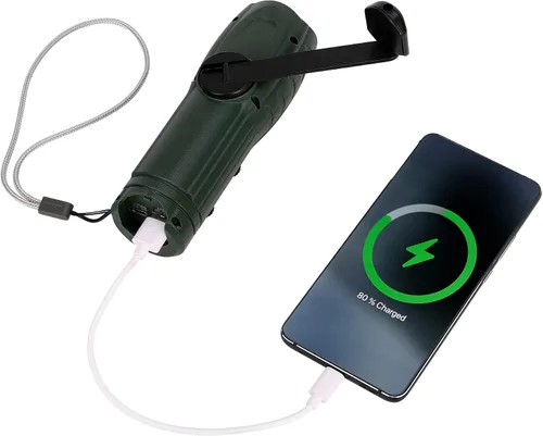 Vista 5 de Linterna de manivela con radio de emergencia LED cargador