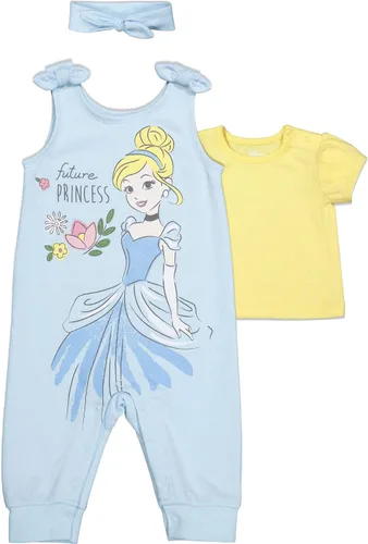 Vista 3 de Disney Conjunto de mameluco y diadema Princess Ariel Belle Cenicienta