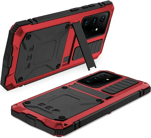 Vista 6 de Carcasa para Samsung Galaxy S21 Ultra de metal, protector de pantalla integrado, duradero, resistente a prueba de golpes, a prueba de caídas