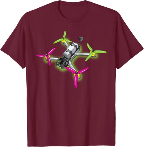 Vista 18 de Freestyle FPV Racing Drone Pilot Acro Quadcopter - Camiseta de sandía, Negro, S