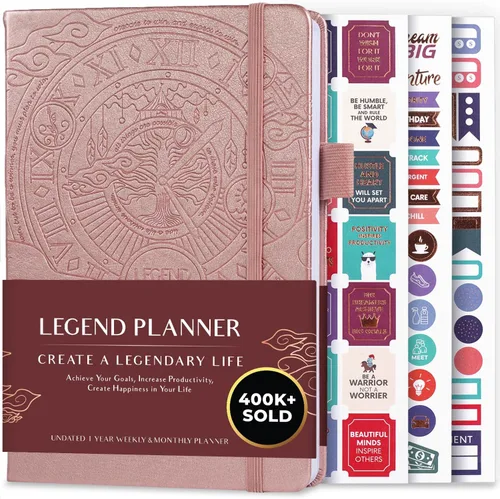 Vista 18 de Planificador Legend – planificador de vida semanal y mensual sin fecha para alcanzar tus objetivos y vivir feliz. Cuaderno organizador, diario