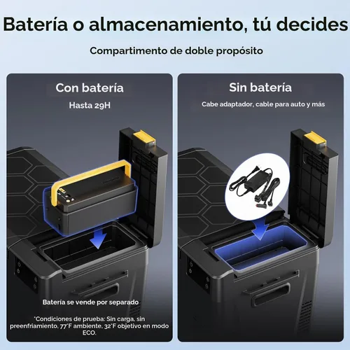 Vista 4 de BougeRV Refrigerador portátil de 12 voltios, CRX3 Refrigerador de automóvil de 23 cuartos de galón con control de aplicación, compresor eléctrico