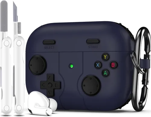 Vista 19 de R-fun Funda para AirPods Pro 3, diseño de consola de juegos de silicona para Apple AirPods Pro de 3ª generación (cable USB-C), con kit limpiador