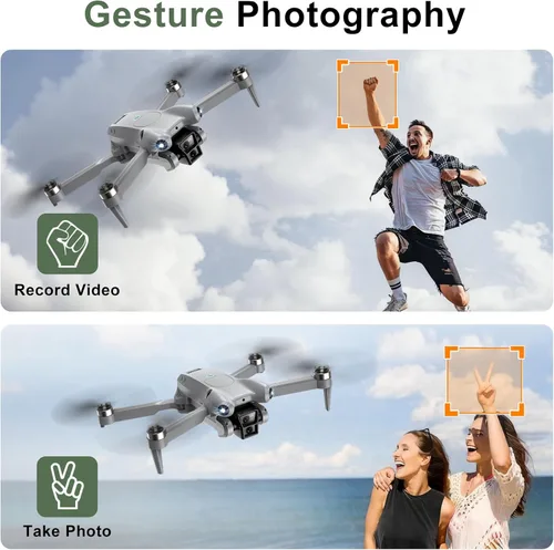 Vista 3 de Drone PRO con cámara para adultos 4K, motores sin escobillas para niños principiantes, 40 minutos de tiempo de vuelo con 2 baterías, FPV