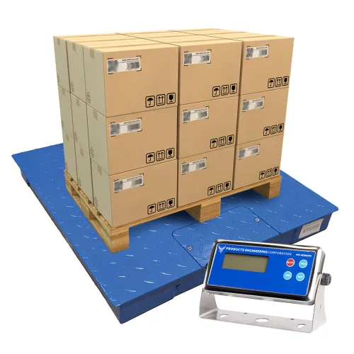 Vista 2 de Báscula de piso de acero, báscula de palets precisa con indicador digital inteligente para envío de almacén y pesaje industrial resistente (24 x 24)