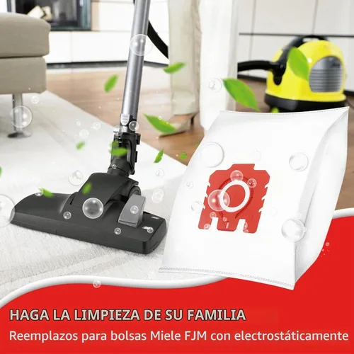 Vista 6 de Paquete de 16 bolsas 3D Airclean FJM para aspiradora Miele Compact C1