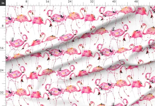 Vista 2 de Spoonflower Tela a gran escala, rosa, flamencos, acuarela, tropical, pájaro, animal, impreso en tela de gasa Fat Quarter - Costura de ropa de moda