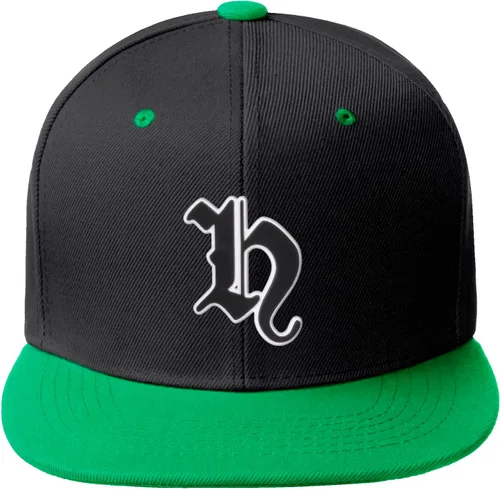 Vista 1239 de Daxton Gorra clásica con visera de billete plano con letras del alfabeto inglés antiguo de la A a la Z