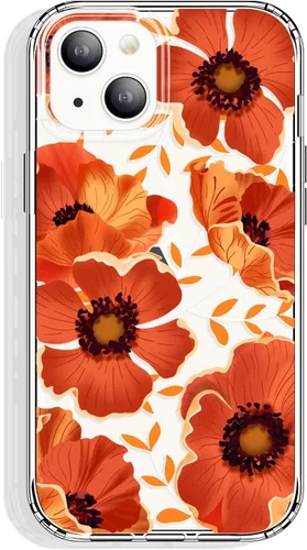 Vista 16 de GYZYA Funda transparente para iPhone 14 y iPhone 13 de 6.1 pulgadas con diseño de patrón, funda protectora delgada de TPU + parachoques a prueba