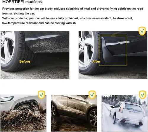 Vista 5 de 1 juego de guardabarros para coche, guardabarros de barro compatibles con Chrysler 300 2011-2014