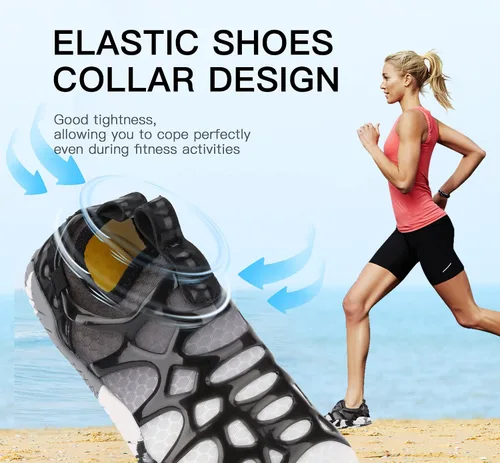 Vista 6 de SIPUHK Zapatos de agua para hombre y mujer, de secado rápido, sin cordones, para natación, surf, buceo, playa, piscina, deportes acuáticos, caminar