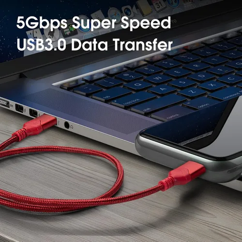Vista 4 de Cable USB 3.0 macho a macho, USB A a USB, cable de datos de alta velocidad compatible con unidad de disco duro/enfriador de Negro