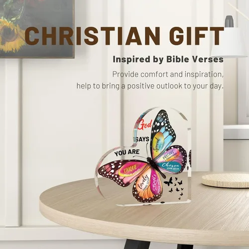 Vista 6 de Regalos cristianos para mujeres de cumpleaños, regalos inspiracionales de mariposa para mujeres amigas, mamá, hermana, niña, mujer católica, regalo