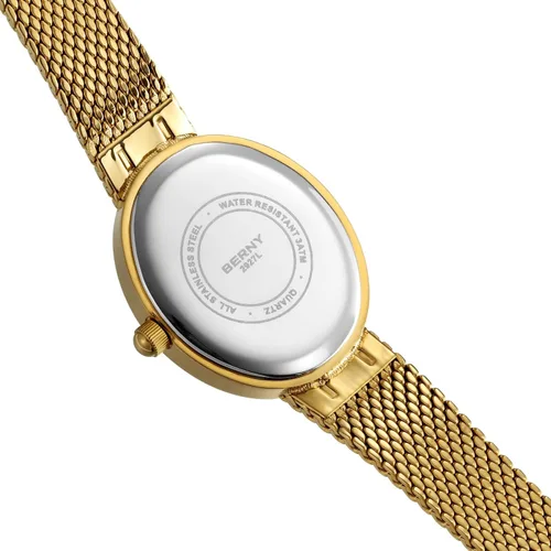 Vista 3 de BERNY Relojes de oro vintage para mujer, elegante reloj de pulsera ovalado para mujer, relojes analógicos de cuarzo para mujer, 3ATM resistente al