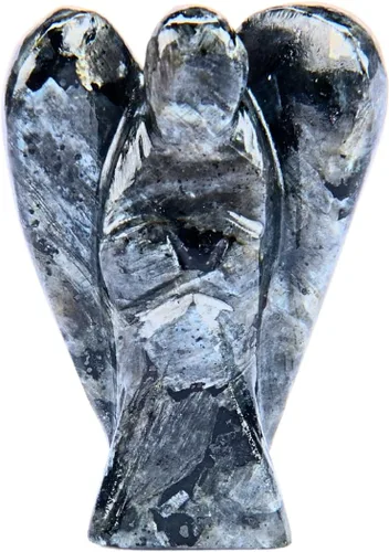 Vista 15 de Anaya Agate Estatua de ángel de amazonita, hermoso ángel de la guarda de 2 pulgadas, ángel de cristal natural, dijes de ángel tallados a mano